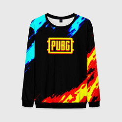 Свитшот мужской PUBG краски огонь и лёд, цвет: 3D-черный