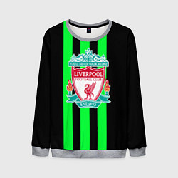 Свитшот мужской Liverpool line green, цвет: 3D-меланж