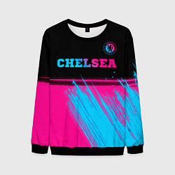 Свитшот мужской Chelsea - neon gradient посередине, цвет: 3D-черный