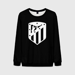 Свитшот мужской Атлетико Мадрид белое лого фк, цвет: 3D-черный
