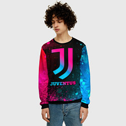 Свитшот мужской Juventus - neon gradient, цвет: 3D-черный — фото 2