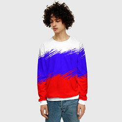 Свитшот мужской Триколор штрихи, цвет: 3D-белый — фото 2