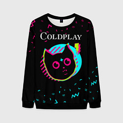 Свитшот мужской Coldplay - rock star cat, цвет: 3D-черный