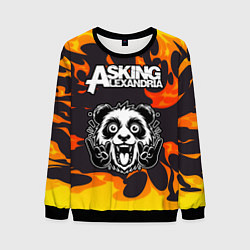 Свитшот мужской Asking Alexandria рок панда и огонь, цвет: 3D-черный