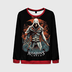 Свитшот мужской Assassins creed абстрактный фон, цвет: 3D-красный