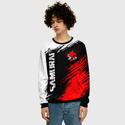 Свитшот мужской Самурай лого - киберпанк 2077, цвет: 3D-черный — фото 2