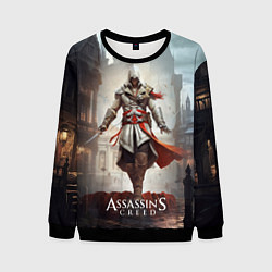 Свитшот мужской Assassins creed старый город, цвет: 3D-черный