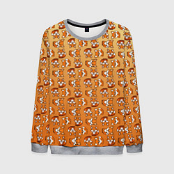 Свитшот мужской Паттерн из милых лисят, цвет: 3D-меланж