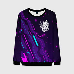 Свитшот мужской Cyberpunk 2077 neon gaming, цвет: 3D-черный