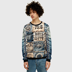 Свитшот мужской Пэчворк Tokyo and US, цвет: 3D-черный — фото 2