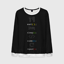 Свитшот мужской Будни программиста, цвет: 3D-белый