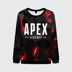 Свитшот мужской Апекс легенд - красный неон, цвет: 3D-черный