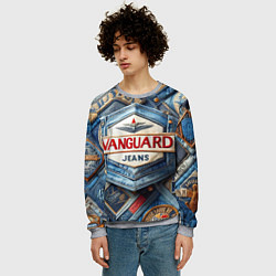 Свитшот мужской Vanguard denim patchwork - ai art, цвет: 3D-меланж — фото 2