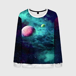 Свитшот мужской Green outer space, цвет: 3D-белый