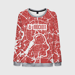 Свитшот мужской Красная карта Москвы, цвет: 3D-меланж