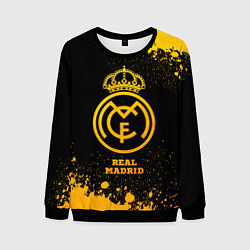 Свитшот мужской Real Madrid - gold gradient, цвет: 3D-черный