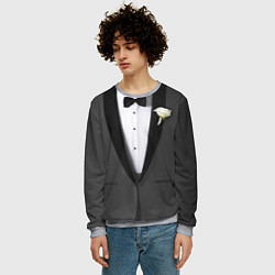 Свитшот мужской Смокинг на свадьбу, цвет: 3D-меланж — фото 2