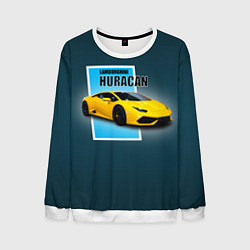 Свитшот мужской Спортивная итальянская машина Lamborghini Huracan, цвет: 3D-белый