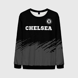 Свитшот мужской Chelsea sport на темном фоне посередине, цвет: 3D-черный