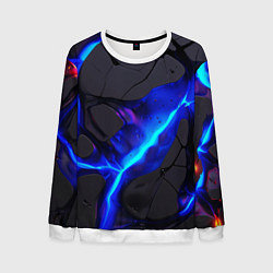 Мужской свитшот Темный синий неон из разлома плит