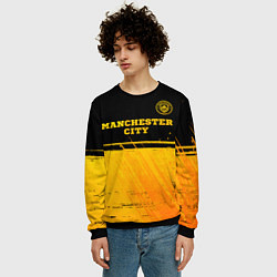 Свитшот мужской Manchester City - gold gradient посередине, цвет: 3D-черный — фото 2