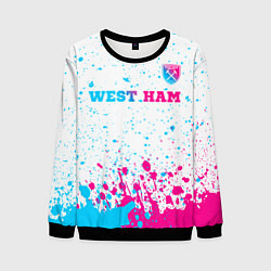 Свитшот мужской West Ham neon gradient style посередине, цвет: 3D-черный