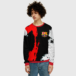 Свитшот мужской Barcelona fc краски спорт, цвет: 3D-красный — фото 2