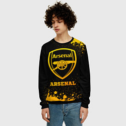 Свитшот мужской Arsenal - gold gradient, цвет: 3D-черный — фото 2