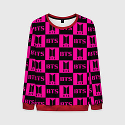 Мужской свитшот BTS pattern pink logo