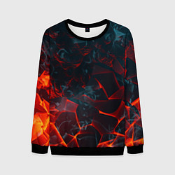 Мужской свитшот Темная абстракция с разломом красных плит