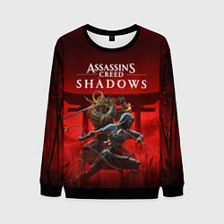 Свитшот мужской Персонажи Assassins creed shadows, цвет: 3D-черный