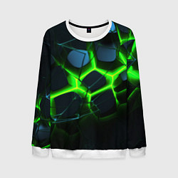 Мужской свитшот Зеленый неон и разлом плит