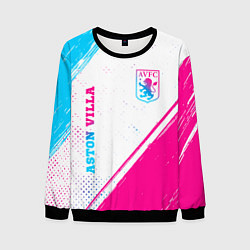 Свитшот мужской Aston Villa neon gradient style вертикально, цвет: 3D-черный