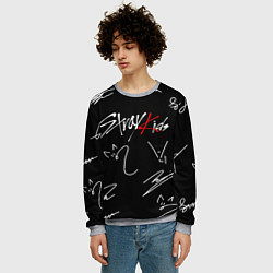 Свитшот мужской Stray kids автографы лого, цвет: 3D-меланж — фото 2