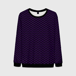Свитшот мужской Чёрно-фиолетовый ломаные полосы, цвет: 3D-черный