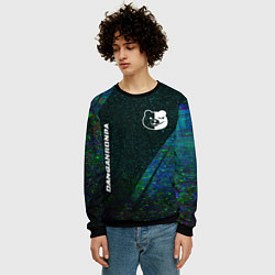 Свитшот мужской Danganronpa glitch blue, цвет: 3D-черный — фото 2