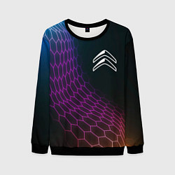 Свитшот мужской Citroen neon hexagon, цвет: 3D-черный
