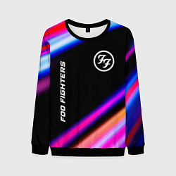 Свитшот мужской Foo Fighters neon rock lights, цвет: 3D-черный