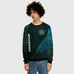 Свитшот мужской Coldplay glitch blue, цвет: 3D-черный — фото 2