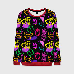 Свитшот мужской Фруктовое граффити паттерн, цвет: 3D-красный