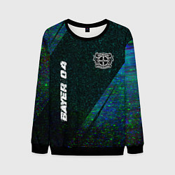 Свитшот мужской Bayer 04 glitch blue, цвет: 3D-черный