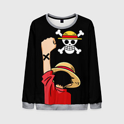 Свитшот мужской One piece - Monkey D Luffy, цвет: 3D-меланж
