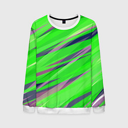 Мужской свитшот Зелёный и фиолетовый абстрактные полосы