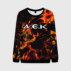 Свитшот мужской AEK Athens red lava, цвет: 3D-черный