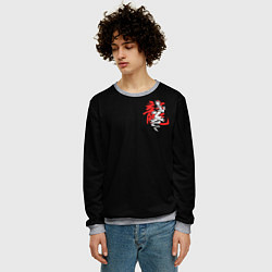 Свитшот мужской Иероглиф - китайский дракон, цвет: 3D-меланж — фото 2