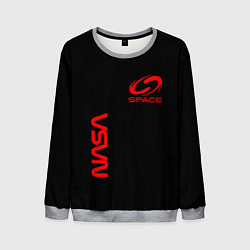 Свитшот мужской Nasa space red logo, цвет: 3D-меланж