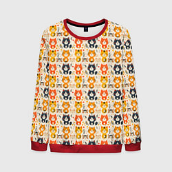 Мужской свитшот Разноцветные котята ретро узор
