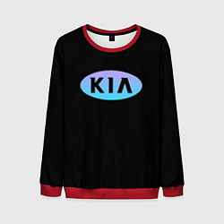 Свитшот мужской KIA logo neon, цвет: 3D-красный