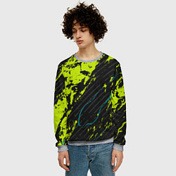 Свитшот мужской Абстрактный узор с концепцией, цвет: 3D-меланж — фото 2