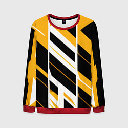 Мужской свитшот Black and yellow stripes on a white background